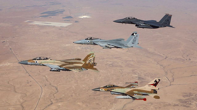 עשרות מטוסי חיל האוויר של ארה"ב וישראל תרגלו במשותף. צפו