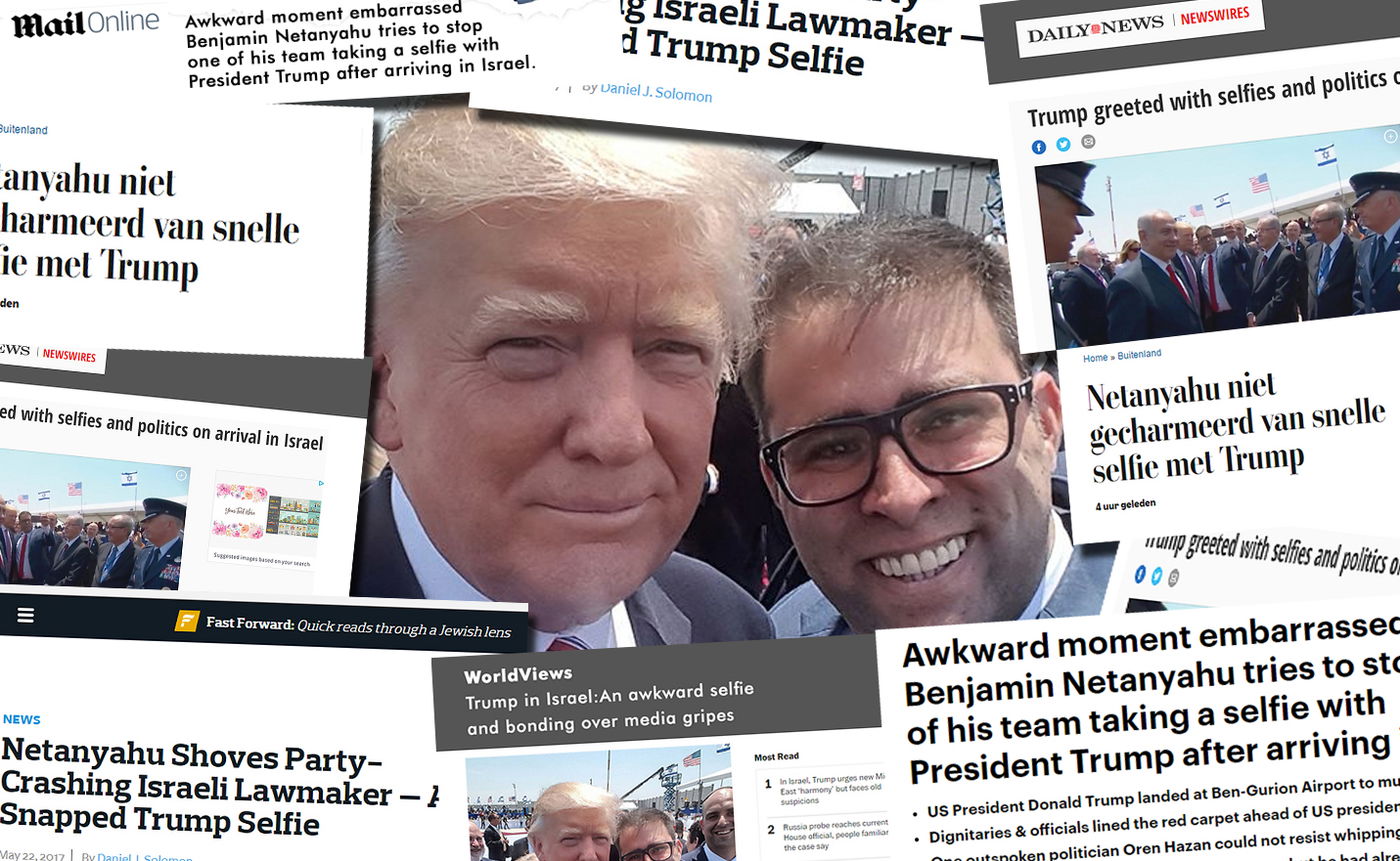 עיתונים בעולם על אורן חזן והסלפי עם טראמפ: "רגע מביך", "מחווה ליצנית"