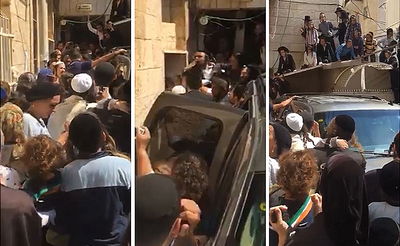 הרב אליעזר ברלנד חזר לביתו והתקבל בשירה ובריקודים