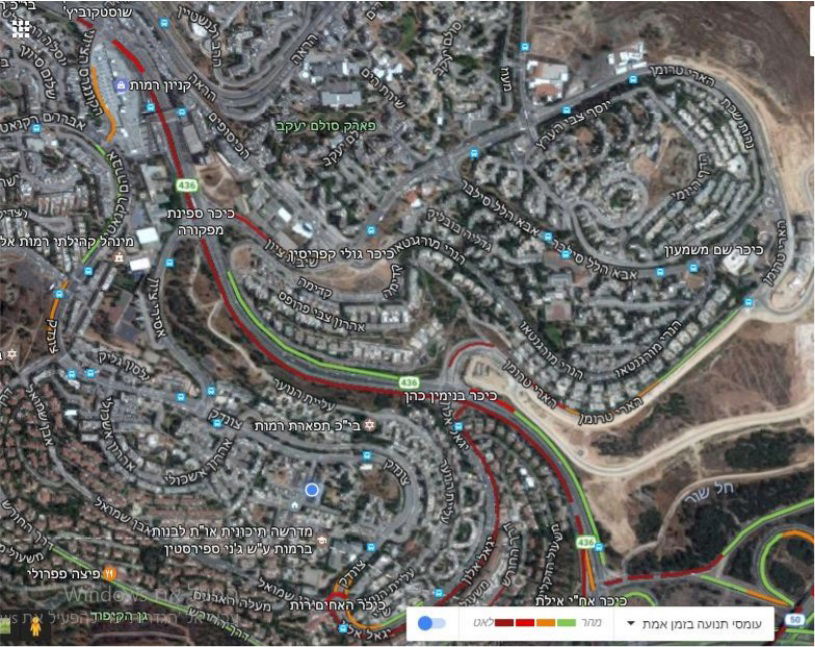 מפת הפקקים שצורפה למכתב