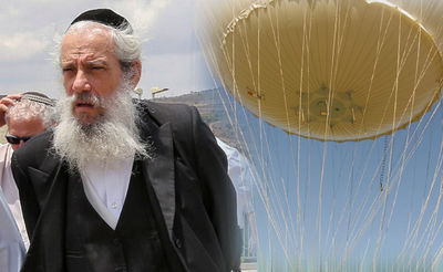 הכדור הפורח לצד ראש העיר חנוך זייברט