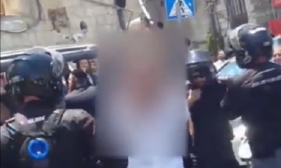 החשוד בעת מעצרו אתמול