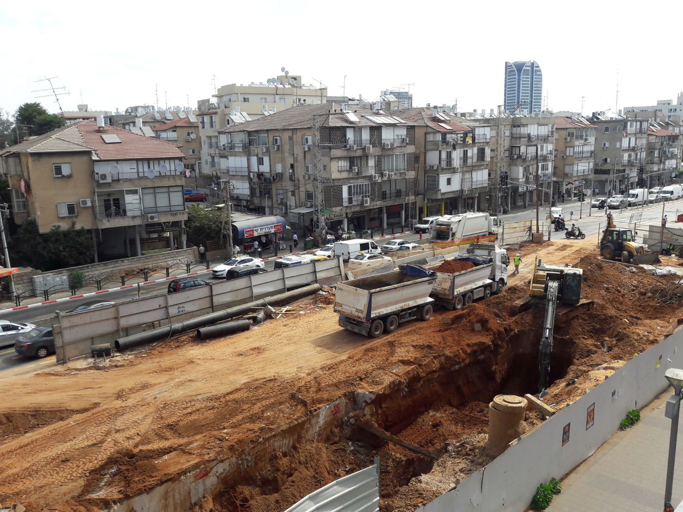 עבודות הרכבת ברחוב ז'בוטינסקי בבני ברק