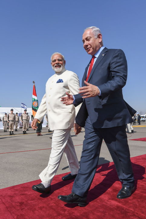 מודי לאחר הנחיתה בישראל