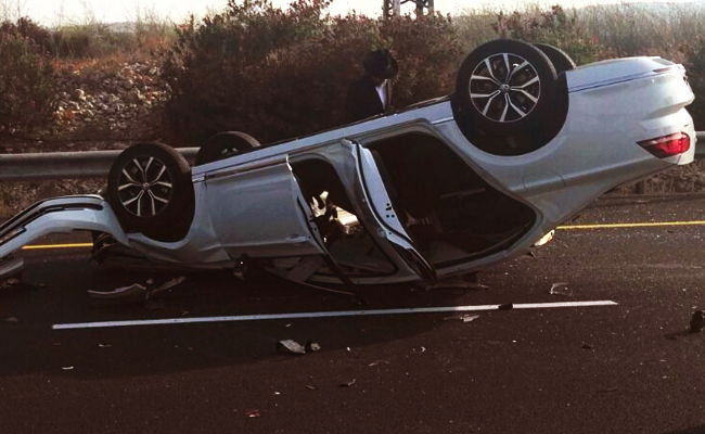 רכבו של האדמו"ר התהפך והוא יצא בלי פגע