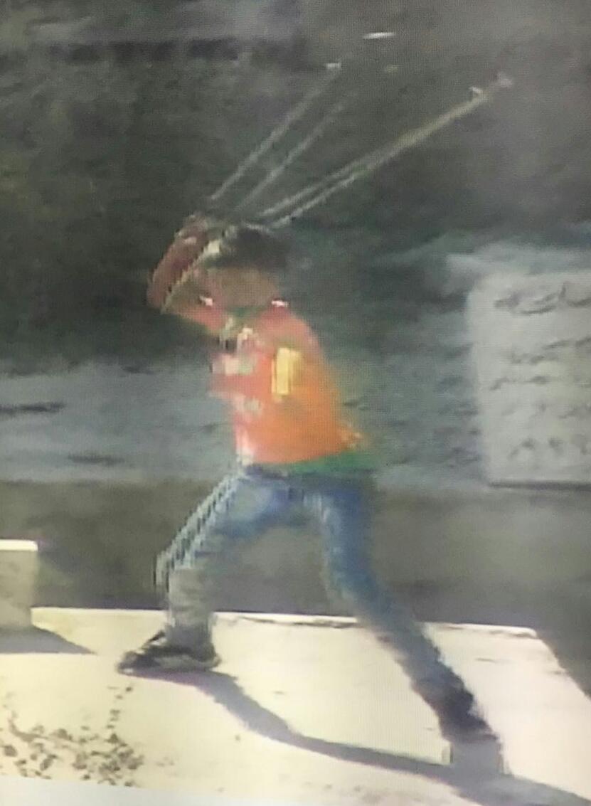 אחד הילדים מיידה אבנים