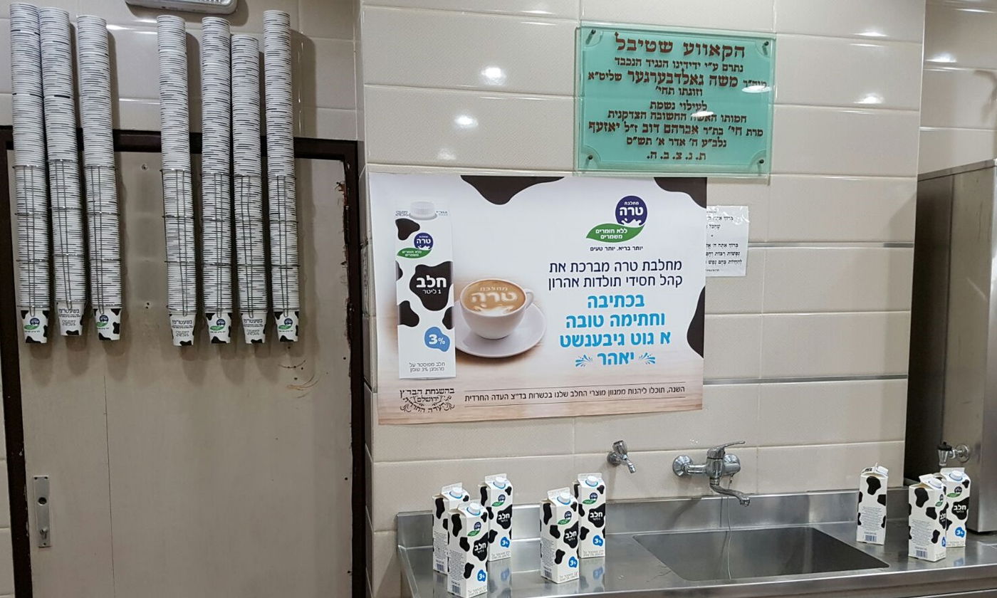עמדות קפה עם חלב טרה לציבור אומרי הסליחות