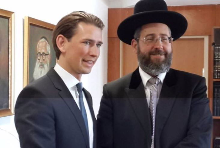 הרב הראשי  וסבסטיאן קורץ בביקורו בישראל