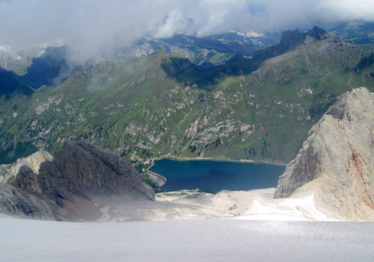 הר מרמולדה, מבט לאגם פדיה