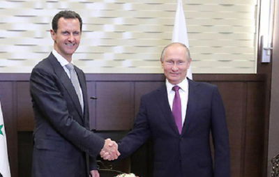 פוטין ואסד באחת מפגישותיהם