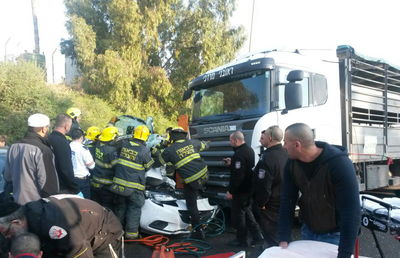 זירת התאונה בשדרות בגין בטבריה