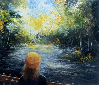 היצירה ילדה בגשר. שרה ויצמן.