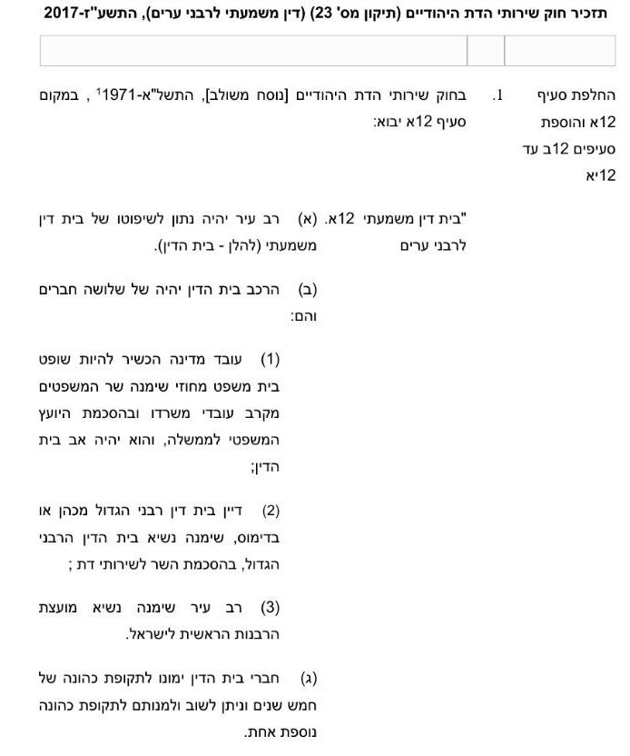 לשון תזכיר החוק החדש