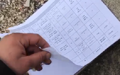 תיעוד ה"פנקס" שאותר בכפר