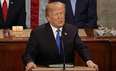 הנשיא טראמפ בנאומו, הלילה