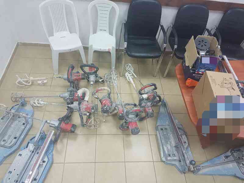 הכלים הגנובים שנתפסו