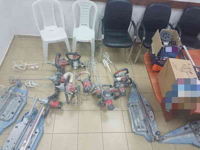 הכלים הגנובים שנתפסו