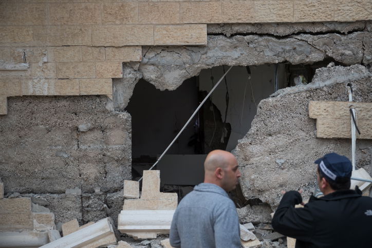 הרחפן תיעד: זירת פיצוץ בלון הגז בירושלים