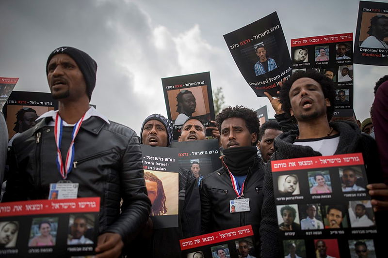 הפגנת פליטים נגד הגירוש, בחודש שעבר