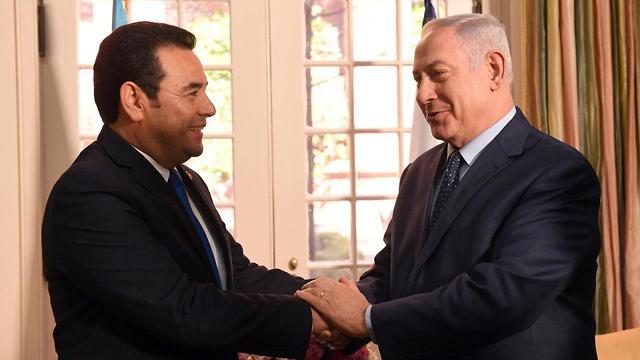 נתניהו ונשיא גואטמלה מוראלס