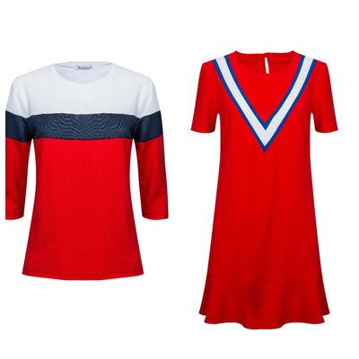 רנואר אמריקנה. שמלת קולג' וחולצת פסים.