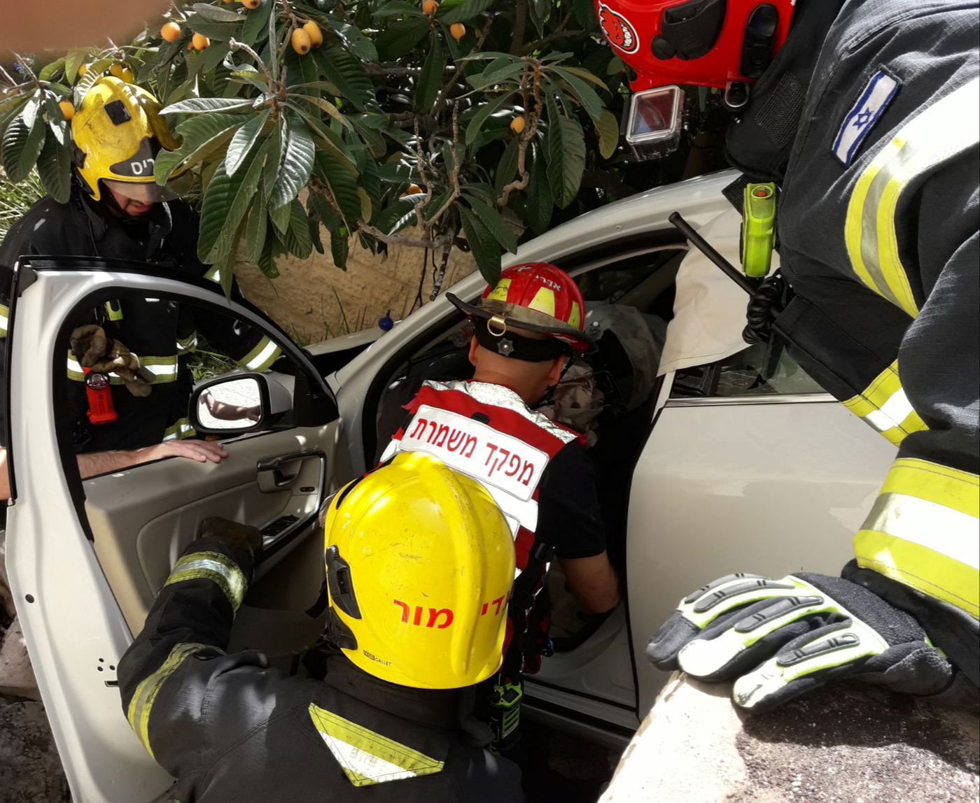 זוג מבוגרים עפו עם הרכב לתוך הגינה • צפו