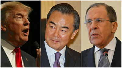 טראמפ ושרי החוץ של סין ורוסיה