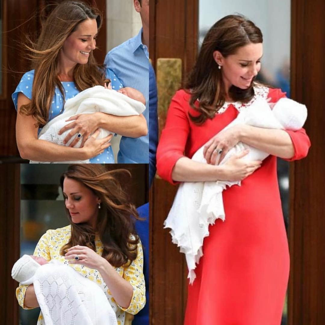 קייט, ביציאה מלידת כל שלושת ילדיה