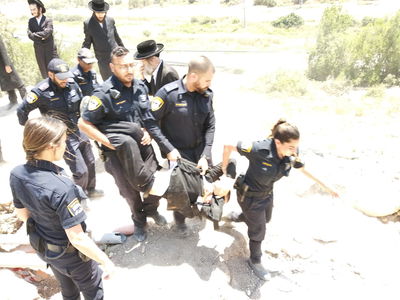 כביש 38: המפגינים החרדים השתלטו על שטח הקברים