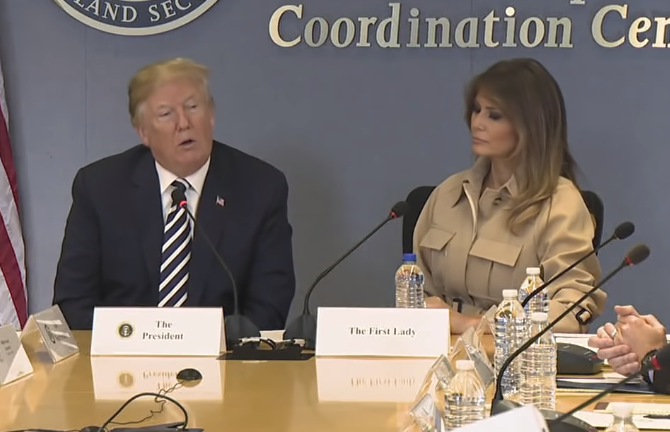 מלניה ודונלד טראמפ, אמש