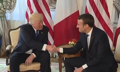 פגישה בין טראמפ לבין מקרון