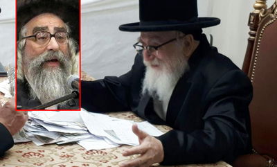 האדמו"ר מסקווירא והרבי מויז'ניץ ממונסי. ארכיון