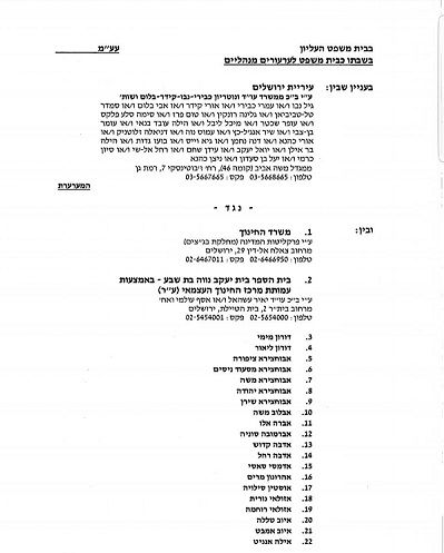 הערעור שהוגש היום