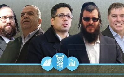 המועמדים לראשות העיר צפת. במרכז, שוחט