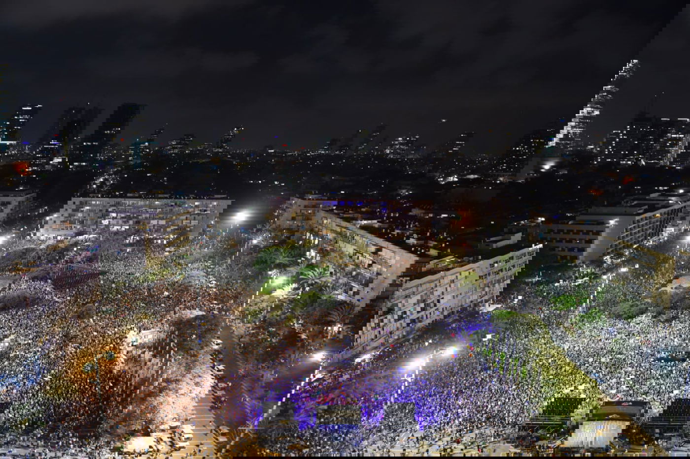 ההפגנה בתל אביב, אמש