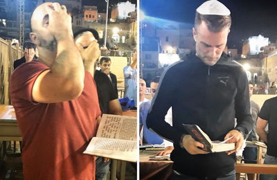 קובי אפללו ושוער הנבחרת מבקשים סליחה בכותל