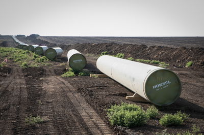 הצינורות שיובילו ממאגר הגז תמר לאזור התעשייה ליד חיפה