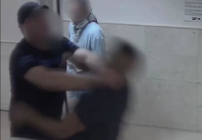 צפו: מאושפז תוקף מאבטח בבית החולים