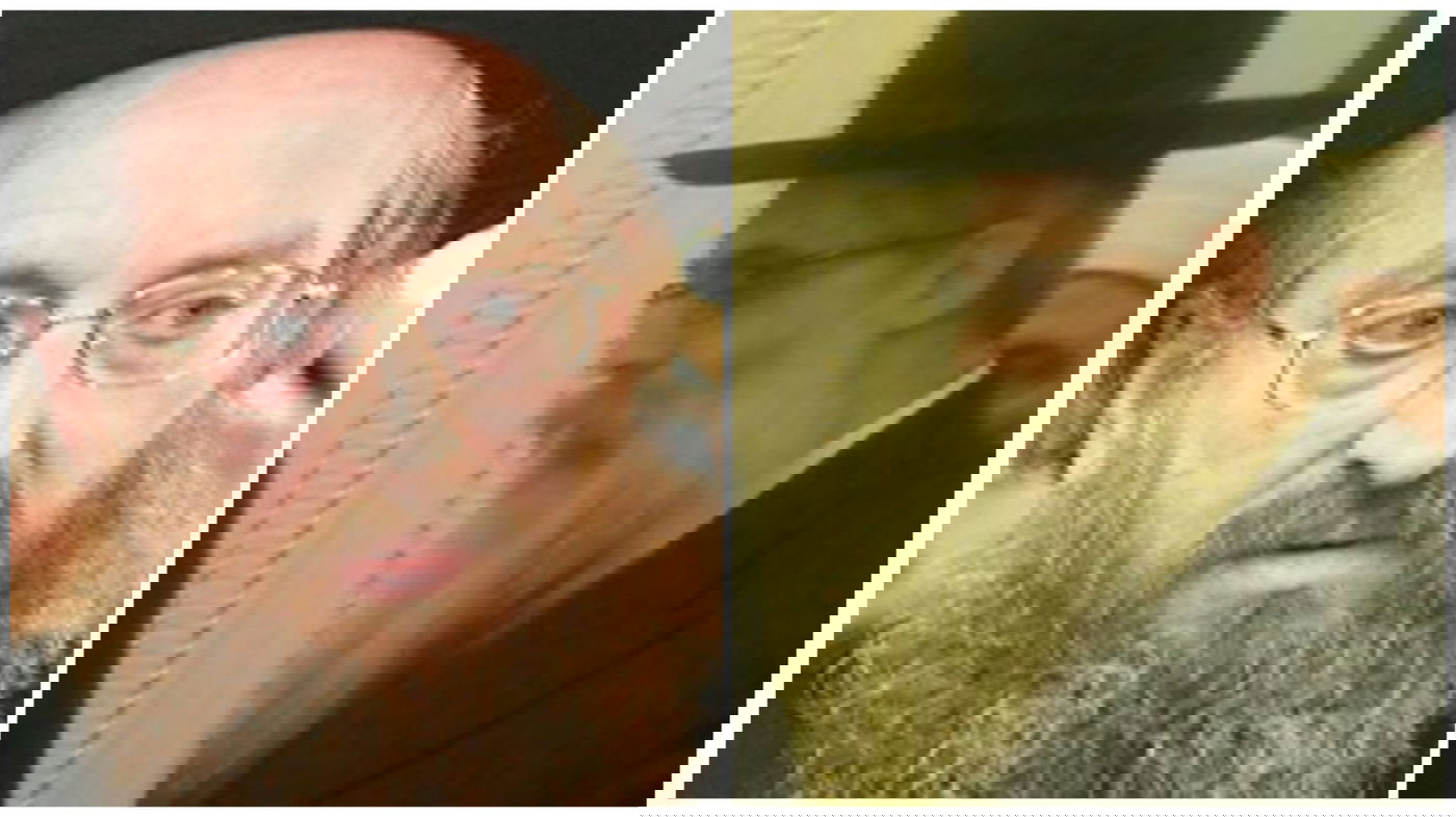 האדמו,ר מקרלין סטולין משמאל, הרב בלייך מימין