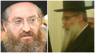 האדמו,ר מקרלין סטולין משמאל, הרב בלייך מימין