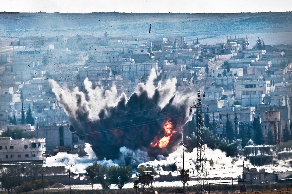 הפצצה של כוחות הברית בסוריה