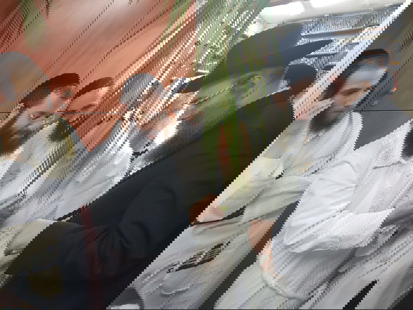 מוצאי כיפור: הגר"ח קנייבסקי סיכך את סוכתו. תיעוד