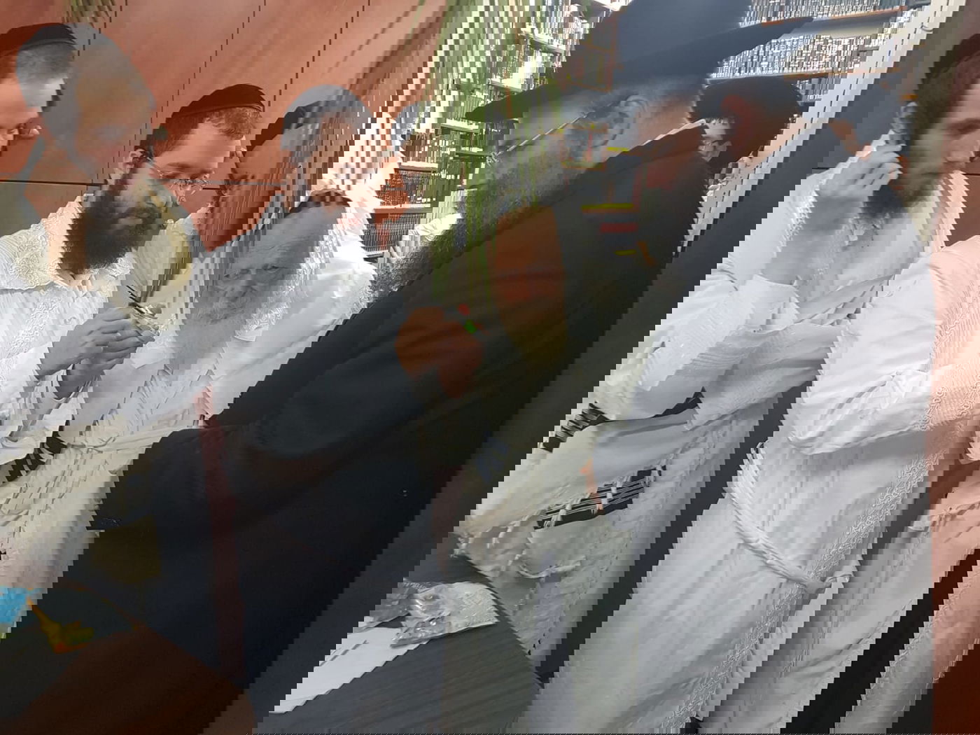 מוצאי כיפור: הגר"ח קנייבסקי סיכך את סוכתו. תיעוד