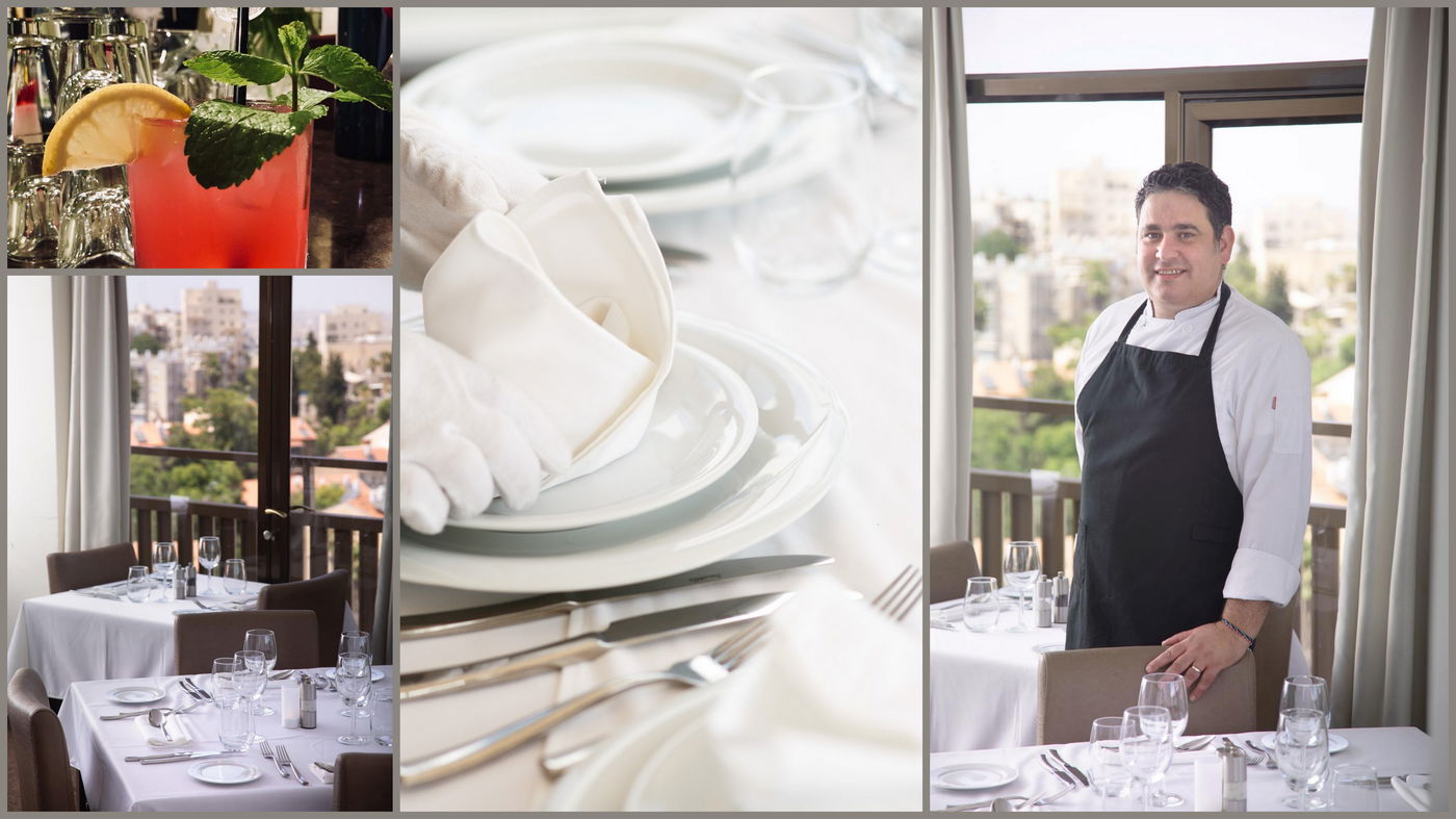 מסעדת סקייליין. ימין: השף דניאל אביב