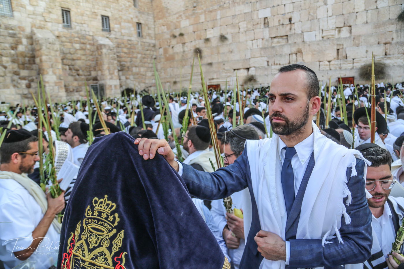 צפו: יעקב שוואקי מסלסל בהושענות בכותל המערבי
