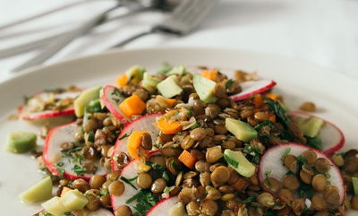 סלט עדשים ירוקות