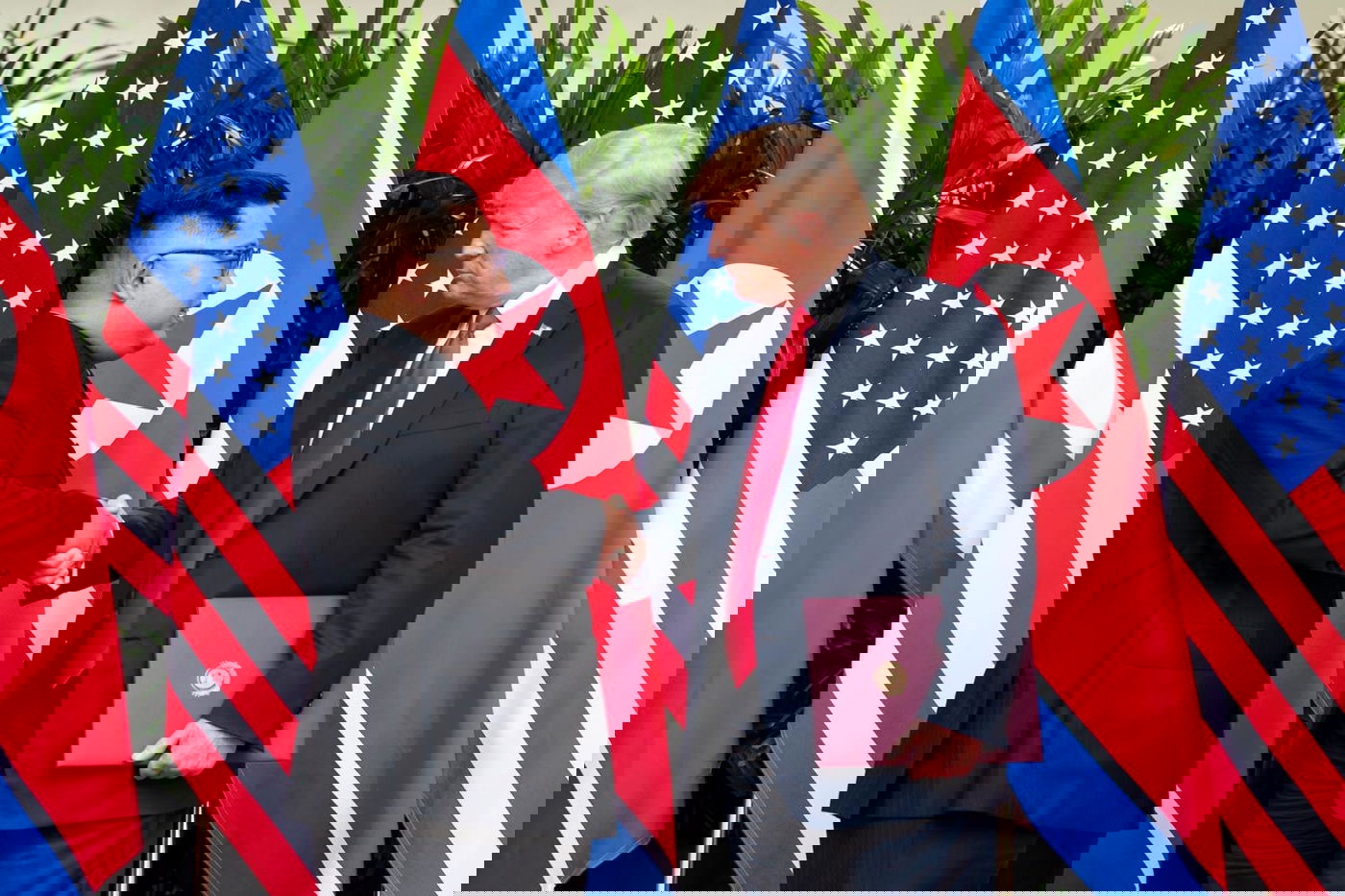 טראמפ וקים במפגש ההיסטורי