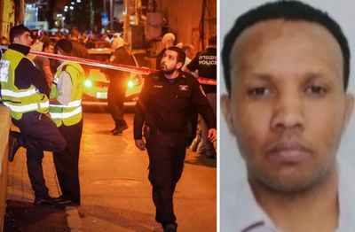 החשוד על רקע זירת הרצח