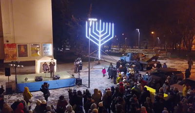 כך חגגו חנוכה בעיר המלחמה באוקראינה