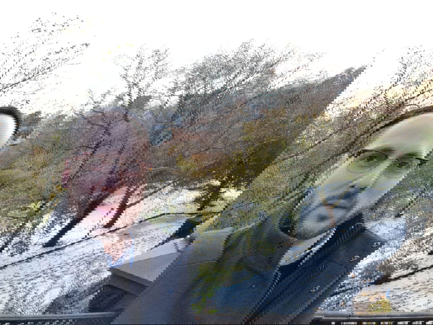 כותב השורות בשלג במנהטן